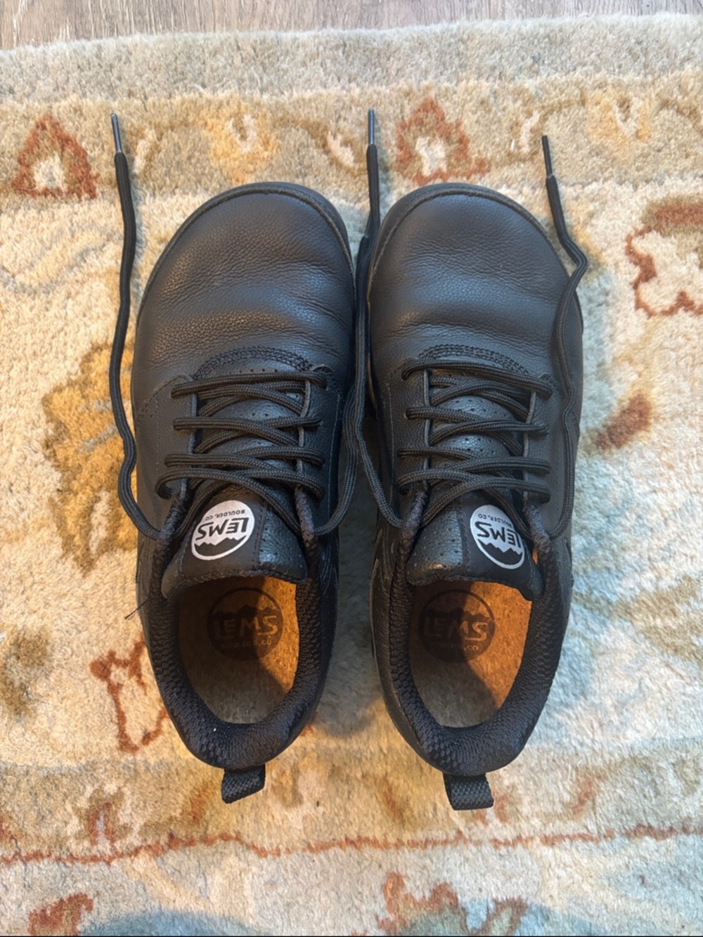 Lems Women's Black Lace-Up Leather Sneakers